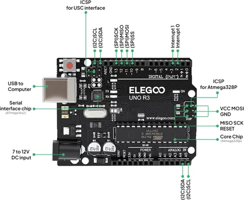 Vista 7 de Súper kit de iniciación Proyecto Uno Elegoo con tutorial para Arduino