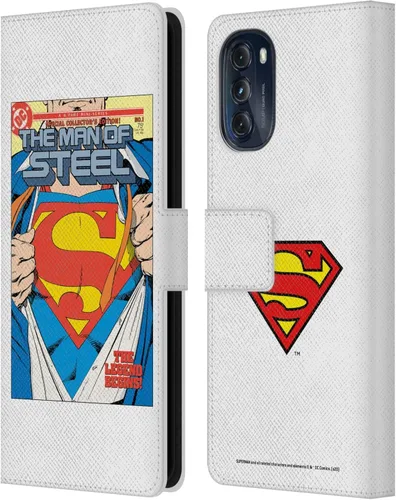 Vista 7 de Head Case Designs Superman DC Comics Action Comics 1 Famous Comics - Funda de cuero para libros de cómics compatible con Motorola Moto G (2022)