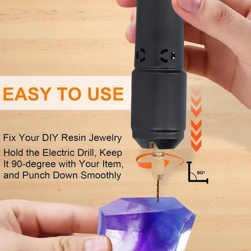 Vista 2 de Mini taladro eléctrico USB micro mini taladro de mano eléctrico de acero de alta velocidad ABS taladros de hierro para la fabricación de joyas