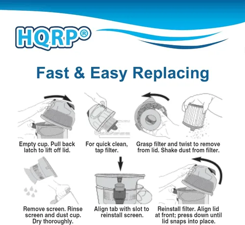 Vista 5 de HQRP Filtro de polvo HEPA compatible con Eureka 4230 4240 series Comfort Clean 4235AZ 4236AZ 4237AZ 4238AZ 4239AZ, aspiradora vertical WhirlWind