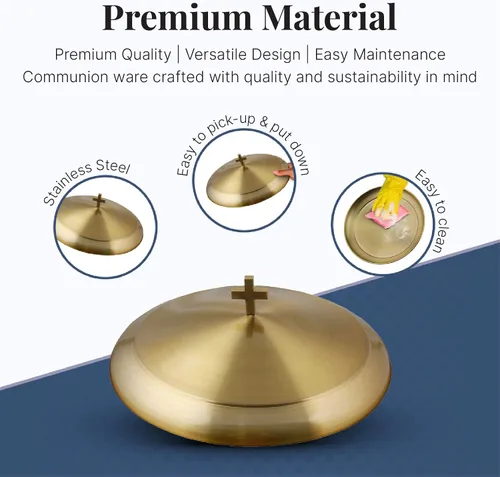 Vista 2 de Communion Ware - Bandeja de comunión Bandejas apilables sagradas para iglesias Suministros para comuniones Bandeja portátil para comuniones