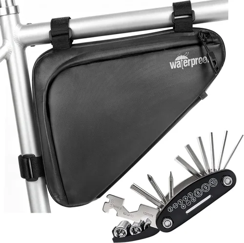 Vista 9 de NDakter Bolsa de Almacenamiento para Cuadro de Bicicleta 2L, Bolsa Triangular Impermeable para Bicicleta, Paquete de Ciclismo para Teléfono
