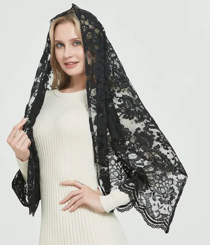 Vista 5 de Leimandy Cabeza que cubre el velo de mantilla católico Mantilla V25