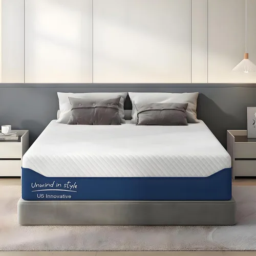 Vista 9 de Colchón Tamaño Twin, Colchón de Espuma Viscoelástica con Gel de 6 Pulgadas para Noches de Sueño Fresco y Alivio de Presión, Colchón de Firmeza Media