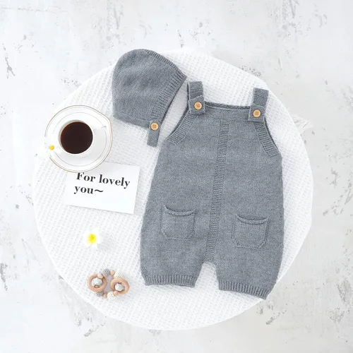 Vista 7 de JNBLDA Conjunto de suéter sin mangas de punto para bebé recién nacido para niño y niña con gorro cálido
