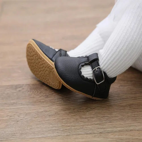 Vista 6 de myppgg Zapatos planos Mary Jane para bebé niña, con lazo brillante, vestido de princesa, zapatos de cuna antideslizantes para niños pequeños que