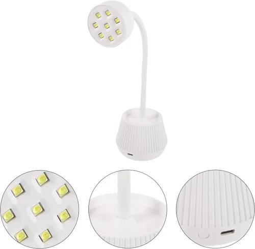 Vista 7 de Lámpara LED de uñas de gel de 24 W para uñas de gel con cable de alimentación, diseño de cuello de cisne flexible y uso de manicura en el hogar
