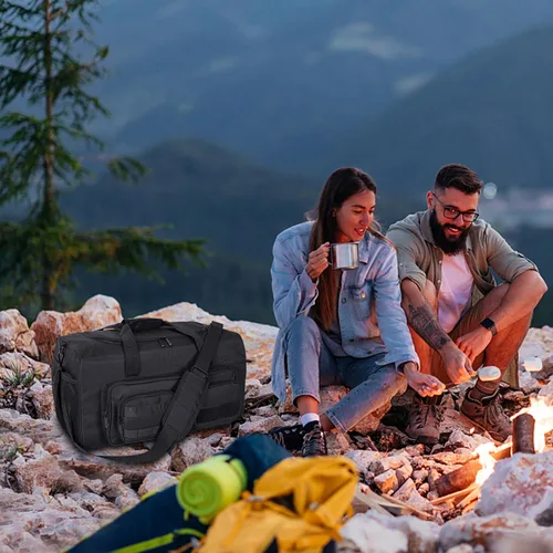Vista 7 de OUUTMEE Bolsa de lona táctica militar para hombre, bolsa de gimnasio deportiva de viaje, bolsa de entrenamiento de fitness, bolsa de mano