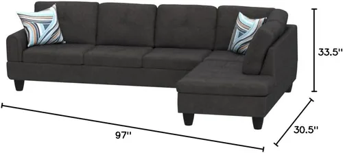 Vista 2 de Star Home Living Fonita 97'' Sofá seccional en forma de L (2 piezas)