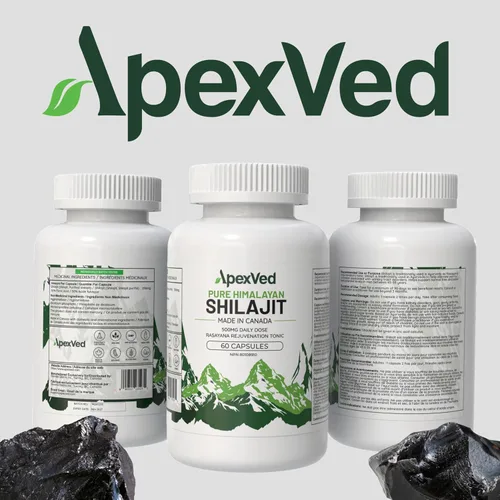Vista 2 de Shilajit puro del Himalaya – 60 cápsulas Aprobado por Health Canada Energía, resistencia y claridad mental Vegano y probado en laboratorio