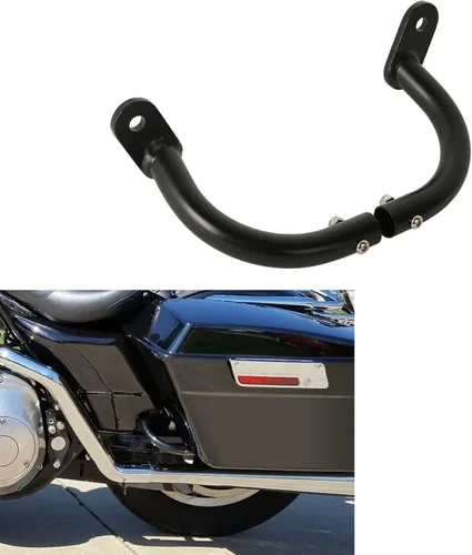 Vista 8 de TCT-MOTORPARTS Soporte de protección de alforja con bracket se adapta a Harley Touring FLHT modelos 97-08 Negro