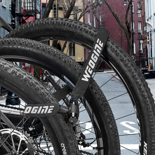 Vista 7 de Candado de cadena para bicicleta, candado de cadena de bicicleta antirrobo resistente, candados de seguridad de bicicleta de 2.72 pies con 3 llaves