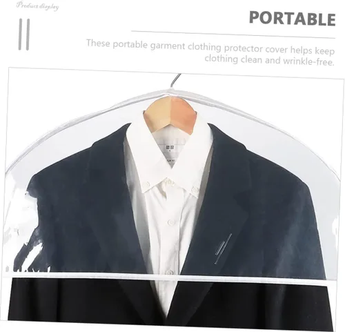 Vista 5 de Cabilock Juego de 18 piezas de ropa transparente para colgar el hombro, para ropa, bolso de mano, fundas de traje transparentes, bolsa de ropa