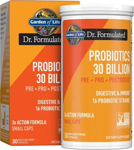 Vista 5 de Garden of Life Prebióticos, probióticos y postbióticos completos una vez al día formulados por el Dr. para la salud digestiva e inmunológica