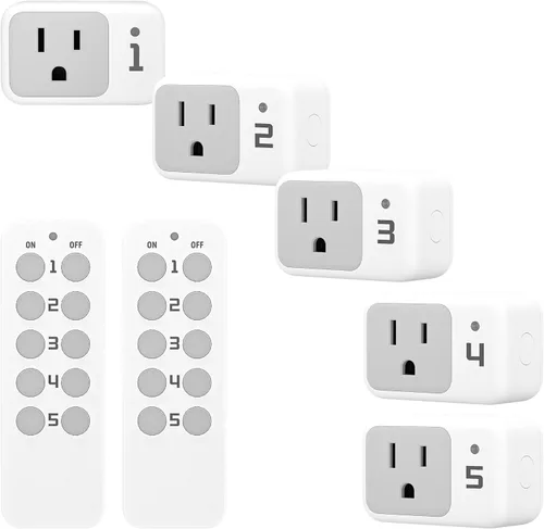 Vista 9 de TESSAN - Toma de control remoto, interruptor de luz de toma de corriente inalámbrico, enchufe de pared con interruptor de encendido/apagado