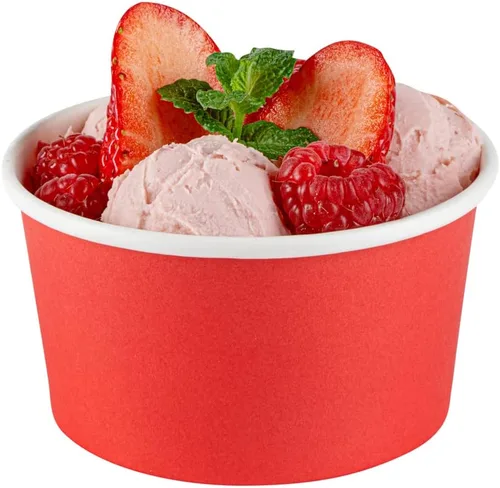 Vista 92 de Restaurantware Coppetta - Vasos de postre de 3 onzas, 50 tazas desechables para helado, tapas se venden por separado, cuencos de papel a cuadros