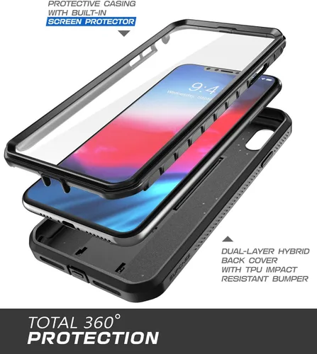 Vista 3 de SUPCASE Unicorn Beetle Pro Series - Funda antigolpes diseñada para iPhone XR, con protector de pantalla integrado de cuerpo completo, la funda