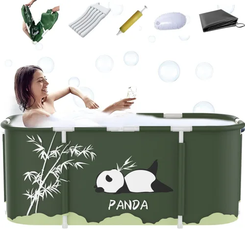 Vista 9 de Bañera portátil para cabina de ducha, bañera plegable grande de 45.3 pulgadas para adultos, bañera de SPA japonesa plegable para baño familiar