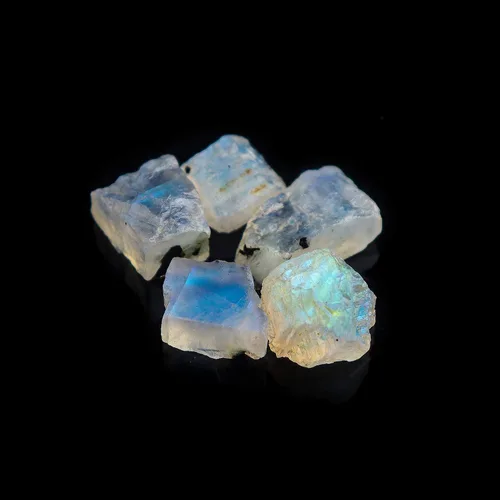 Vista 3 de OdrillionGems Cristales y piedras preciosas naturales de piedra lunar azul crudo de 100 quilates, piedra natal de junio, piedra curativa de chakras