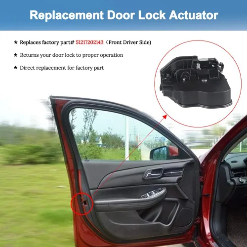 Vista 2 de WMPHE Actuador de bloqueo de puerta delantera izquierda del lado del conductor compatible con BMW E60 E65 E70 E90 E92-128i 135i 228i 230i 320i 323i