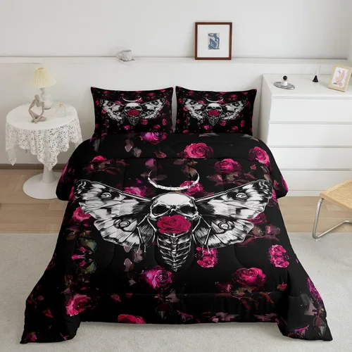 Vista 39 de Erosebridal Juego de ropa de cama de guepardo con rosa azul, juego de edredón con estampado de leopardo y gato, edredón romántico de plumón