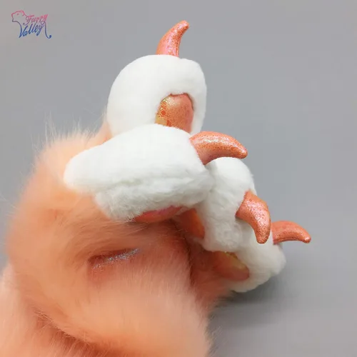 Vista 5 de Furryvalley Fursuit Paws - Guantes parciales peludos de garra esponjosa para disfraz de oso león para niños y adultos (naranja caramelo), Baby