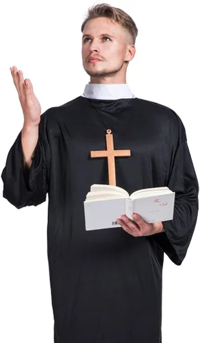 Vista 5 de eraspooky adulto Medieval Sacerdote Robe Costume talla única Negro