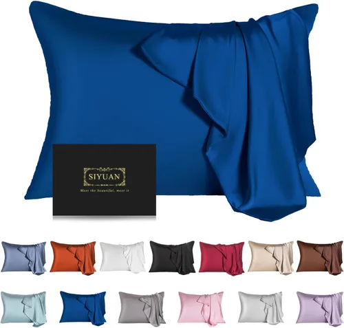 Vista 20 de Funda de almohada de seda de morera para cabello y piel - Funda de almohada de seda refrescante con cremallera oculta, de doble lado, suave
