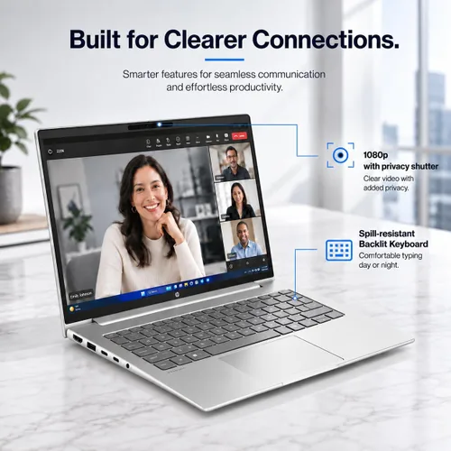Vista 4 de Laptop HP ProBook 4 G1i, 14" FHD+, Intel Ultra 5 225U, DDR5 de 16 GB, SSD