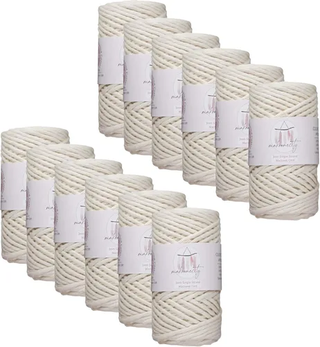 Vista 73 de Makromecity, Cordón de macramé de un solo hilo de 3 mm x 100 yardas (300 pies) de 3 mm de cordón de algodón azul bebé para arte y manualidades