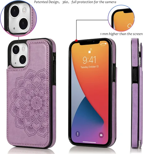 Vista 7 de Asuwish Funda de teléfono para iPhone 14 Plus de 6.7 pulgadas con protector de pantalla y cubierta de cartera de cuero con soporte para tarjeta