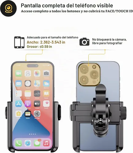 Vista 3 de Grefay Soporte universal de teléfono para manillar de motocicleta 【1S liberación rápida】 Abrazadera de teléfono de bicicleta antivibración
