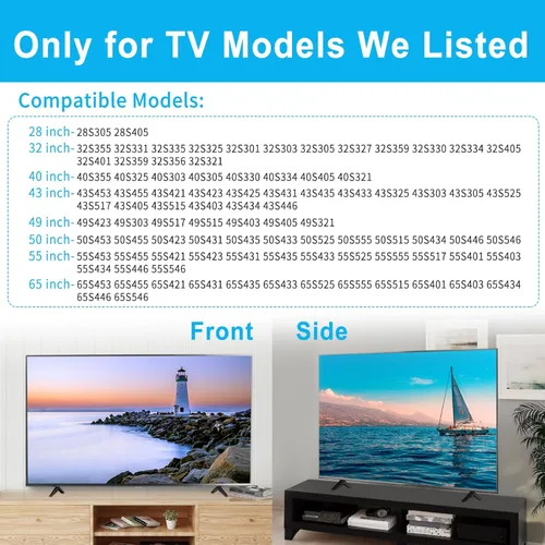 Vista 2 de Patas para TV TCL para TCL 28 32 40 43 49 50 55 65 pulgadas Roku TV patas de repuesto compatibles con 28S405 32S305 40S325 43S425 43S431 50S431