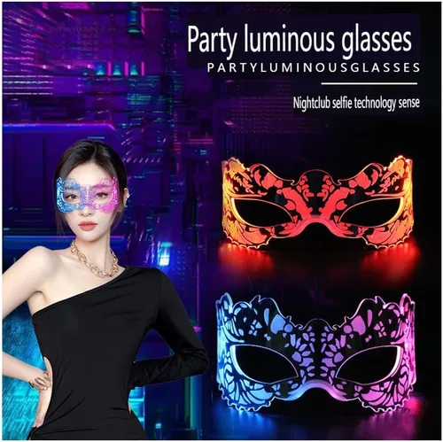 Vista 7 de Gafas de visera LED iluminadas Gafas de cosplay luminosas futuristas Cyberpunk