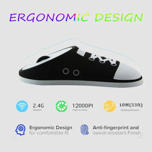 Vista 3 de CHUYI - Ratón óptico inalámbrico de 24 GHz diseño ergonómico portátil con receptor USB para ordenador o portátil regalo divertido