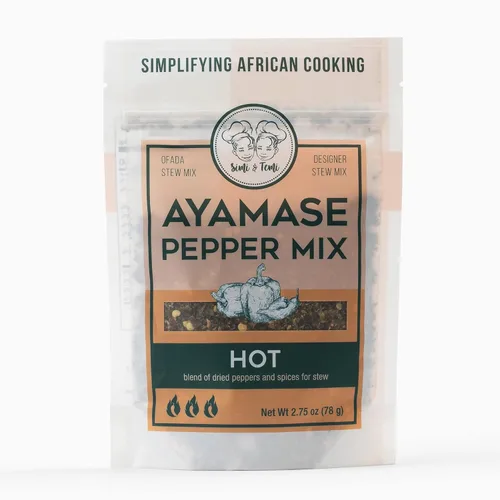 Vista 6 de Simi & Temi Mezcla de pimienta Ayamase Estofado nigeriano Sin conservantes Pimientos secos 2.75 oz Suave