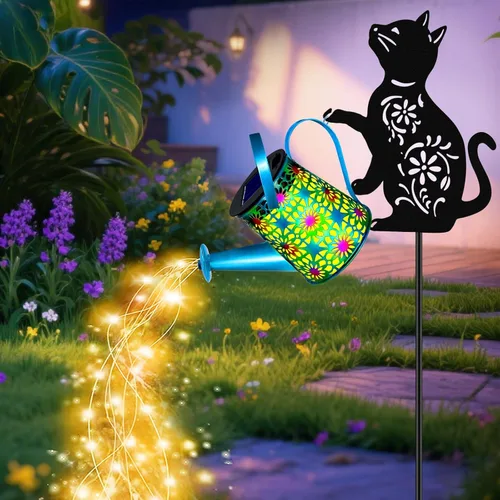 Vista 8 de Luces solares para regadera, linterna colgante de conejo, luces solares al aire libre, regalos para amantes de los conejos para mamá, mujeres