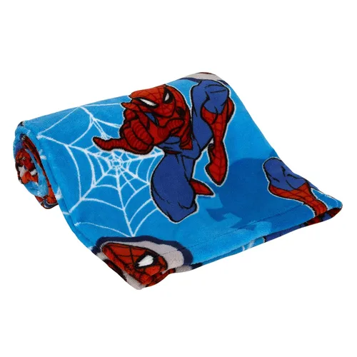 Vista 3 de Disney Marvel Spiderman Wall Crawler - Manta para niños pequeños, color rojo, blanco y azul