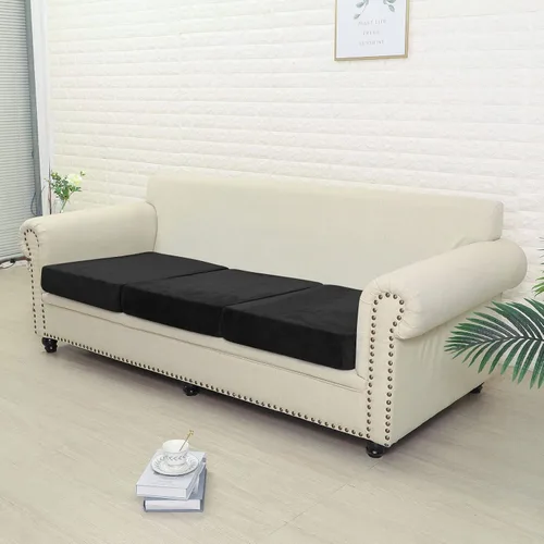 Vista 2 de Jonuiony Funda universal para sofá resistente al desgaste, fundas de terciopelo elástico para cojín separado para sofá, fundas de sofá en forma de L