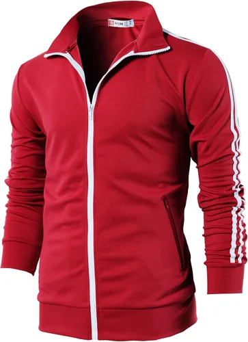 Vista 18 de H2H - Chaqueta deportiva ligera ajustada con cremallera para hombre Cmoja0103-negro