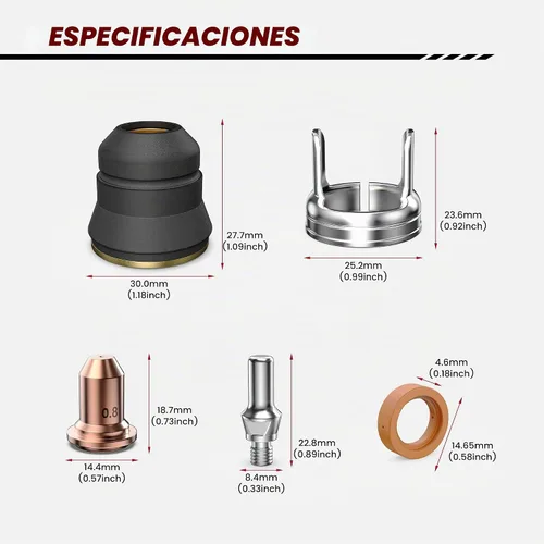 Vista 2 de Bestarc Blow Back Plasma Cutter Antorcha Consumibles, 23pcs Kit de antorcha