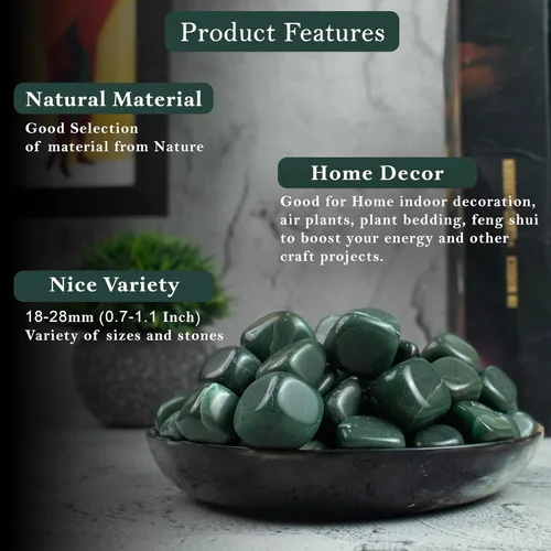 Vista 4 de BEZAVO Juego de piedras curativas de aventurina verde, 13 piezas de piedras y cristales a granel para curación, reiki, meditación, cristales