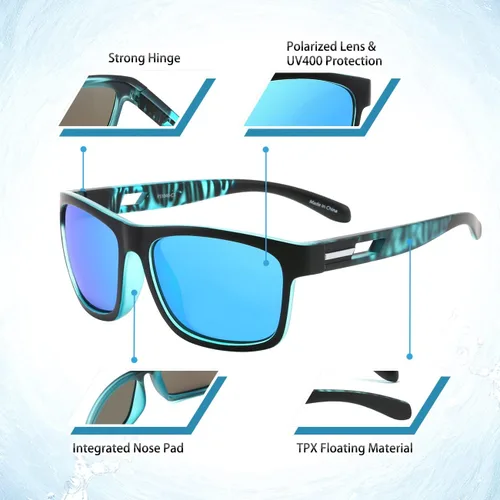Vista 2 de MALIDAK Gafas de sol flotantes gafas de sol flotantes polarizadas TPX gafas de sol con funda para hombre
