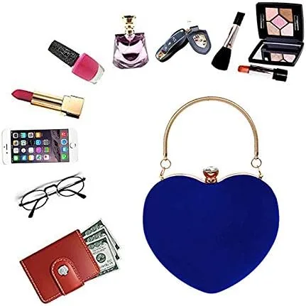 Vista 6 de Goclothod Bolso de noche en forma de corazón Bolso de mano de fiesta Bolso de hombro con cadena