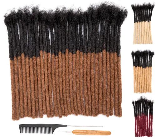 Vista 39 de DAIXI 0.2cm y 0.4cm y 0.6cm y 0.8cm de grosor 4-18 pulgadas 10 hebras extensiones de rastas de cabello humano 100% real para hombres/mujeres