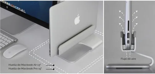 Vista 4 de Rain Design 10037 mTower - Soporte vertical para laptop para MacBook Pro y MacBook Air Plateado