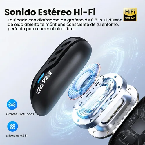 Vista 3 de Transformers Auriculares inalámbricos de oreja abierta Bluetooth 5.4 para correr y entrenar, auriculares sobre la oreja con ganchos impermeables