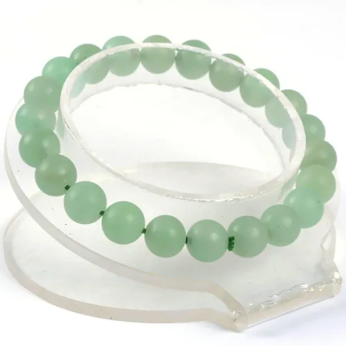 Vista 2 de Brazalete Justinstones de piedras semipreciosas, gemas de 8 mm, redondas, elástico, de 7 pulgadas, unisex