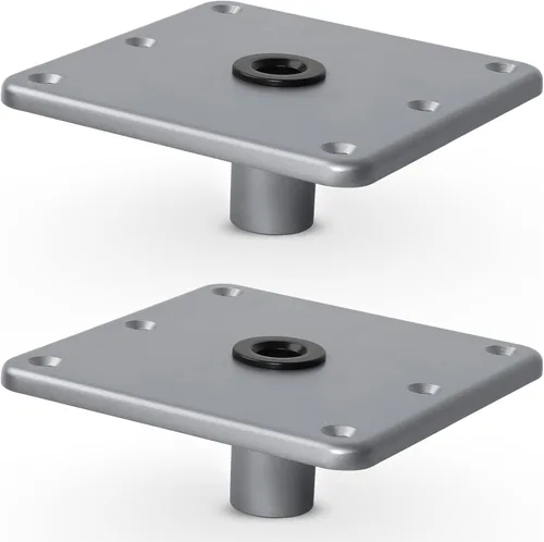 Vista 7 de MATINA Base de asiento de barco, pedestal y base de aluminio de 7 x 7 pulgadas con enchufe de poste de pasador de 3/4 pulgadas, accesorios de barco
