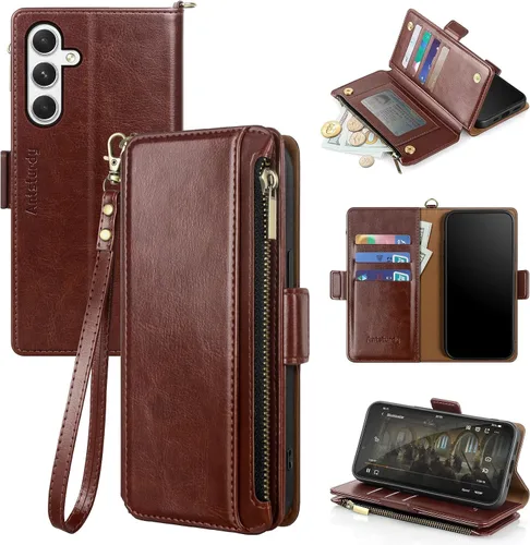 Vista 14 de Antsturdy Funda compatible con Samsung Galaxy S23 FE 5G con tarjetero para mujeres y hombres, funda de teléfono con bloqueo RFID, funda protectora